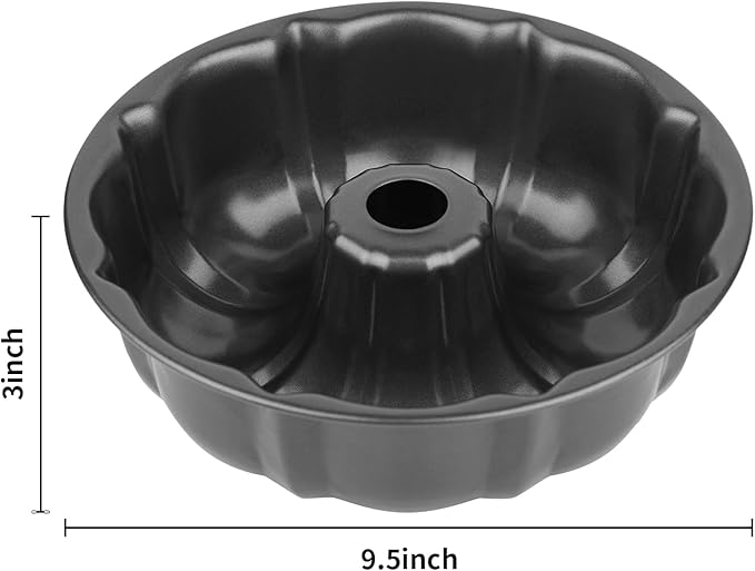 9.5-inch non-stick cake pan, heavy-duty carbon steel fluted tube round baking pan, pound cake pan mold, tube baking pan, jelly, gelatin, chocolate sandwich cookies, sandwich cookie baking mold