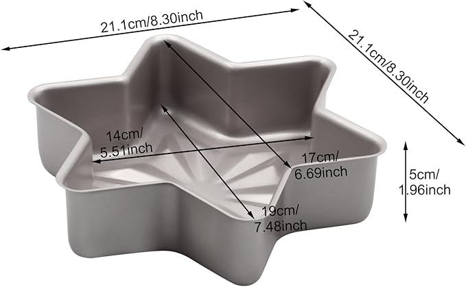 Mini Star-Shaped Cake Pan, Non-stick Star-shaped Baking Pan Durable Cake Mold for Baking Cakes Brownies Baking Mold Oven and Mircowave Safe