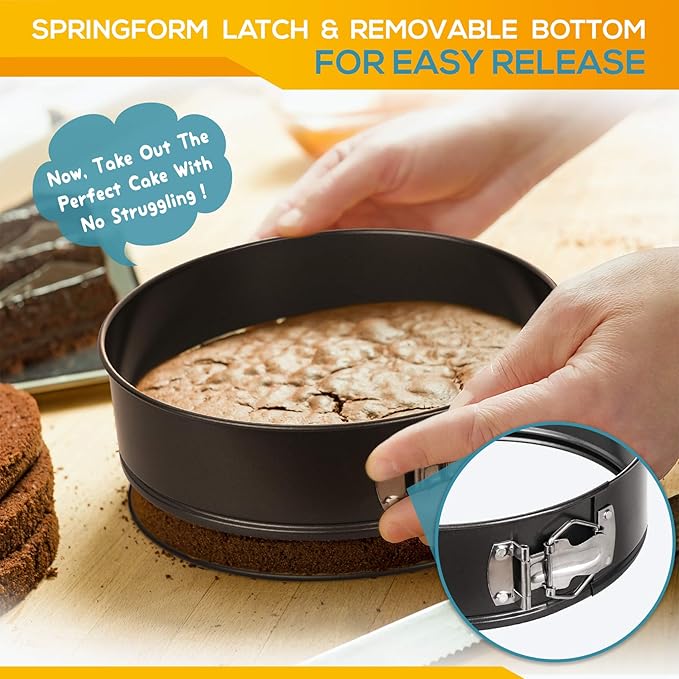 Springform mold 3-piece set Non-stick leak-proof round cake mold set contains 3 pieces 6 inches 8 inches 10 inches