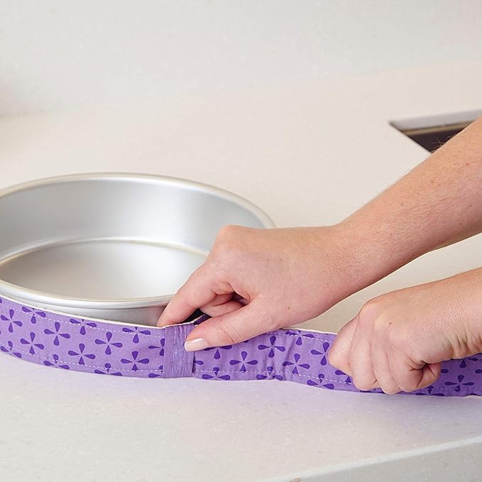 4-Piece Cake Pan Moistening Strips, Extra Absorbent Thick Cotton Strips for Baking, Cake Scrapers and Baking Supplies