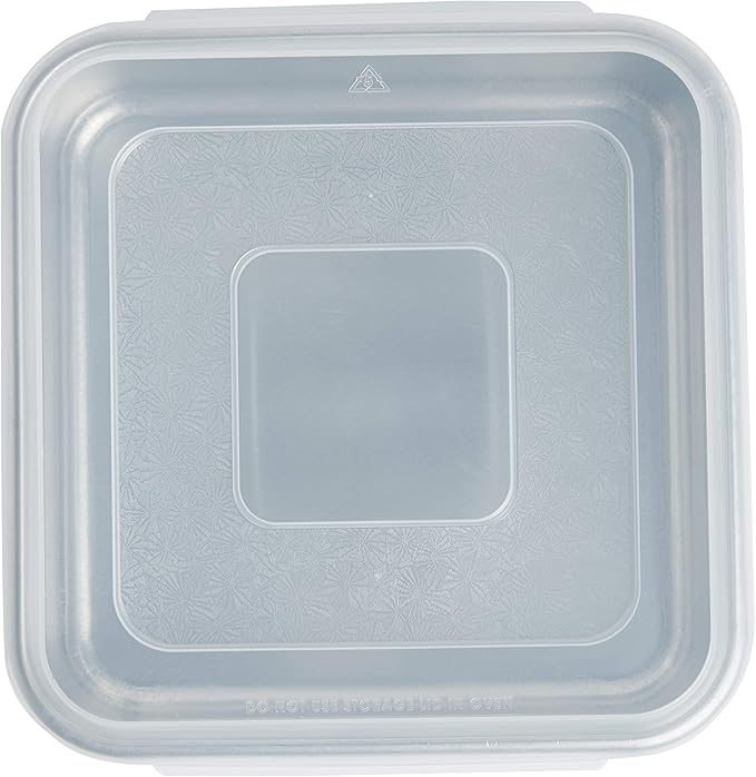 9 x 9 Inch Aluminum Square Cake Pan with Lid | High-Sided Baking Pan with BPA-Free Plastic Cover | Ideal for Cakes, Brownies, Bakes, and Transporting Treats