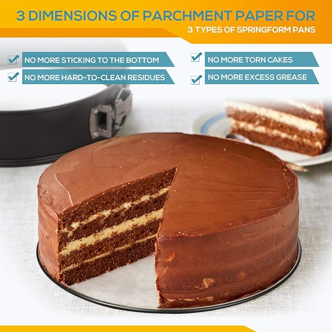 Springform mold 3-piece set Non-stick leak-proof round cake mold set contains 3 pieces 6 inches 8 inches 10 inches